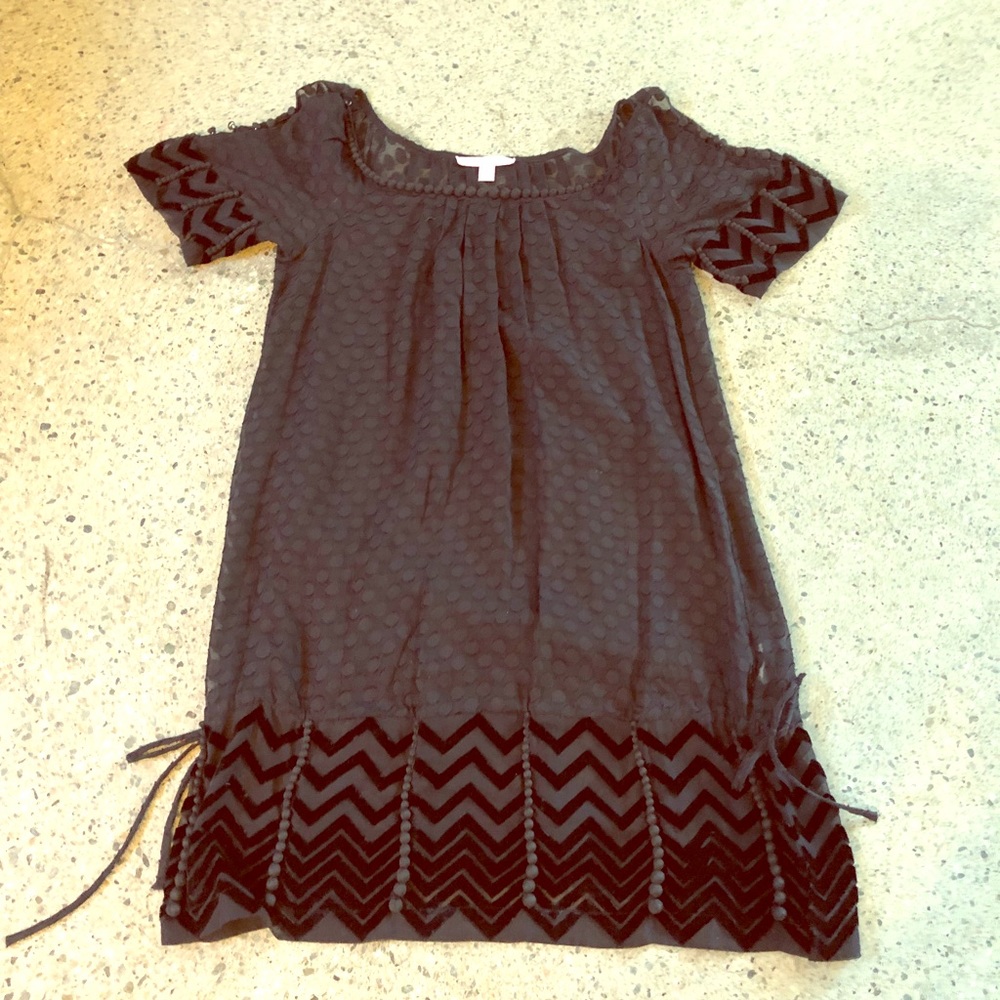 Rebecca Taylor Sheer Black Dotted Dress